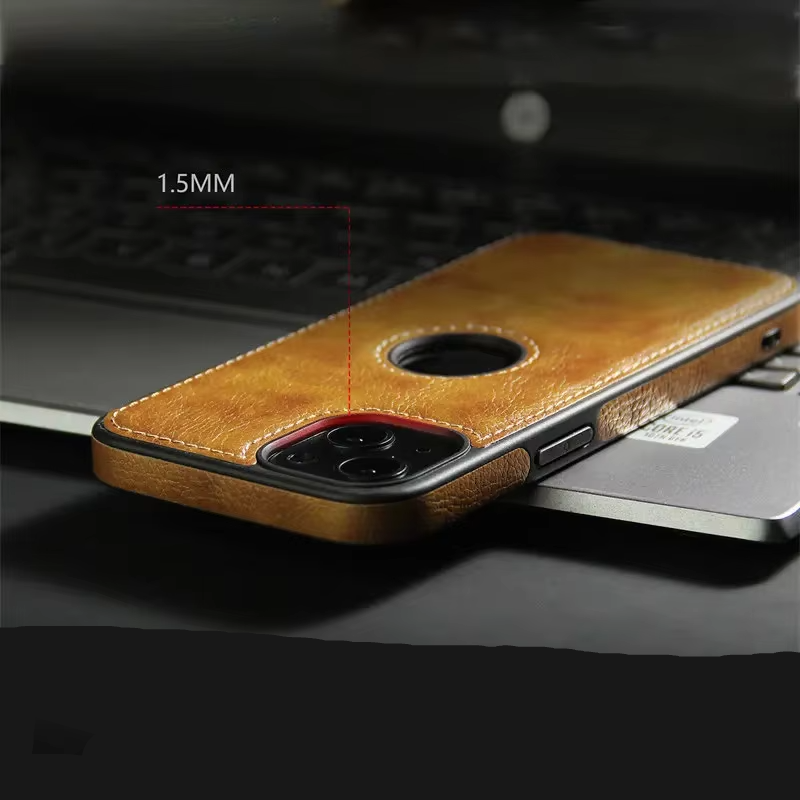 Capa de telefone de couro fino ultra fino para IPHONE 