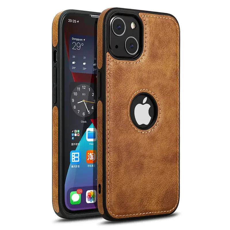 Capa de telefone de couro fino ultra fino para IPHONE 