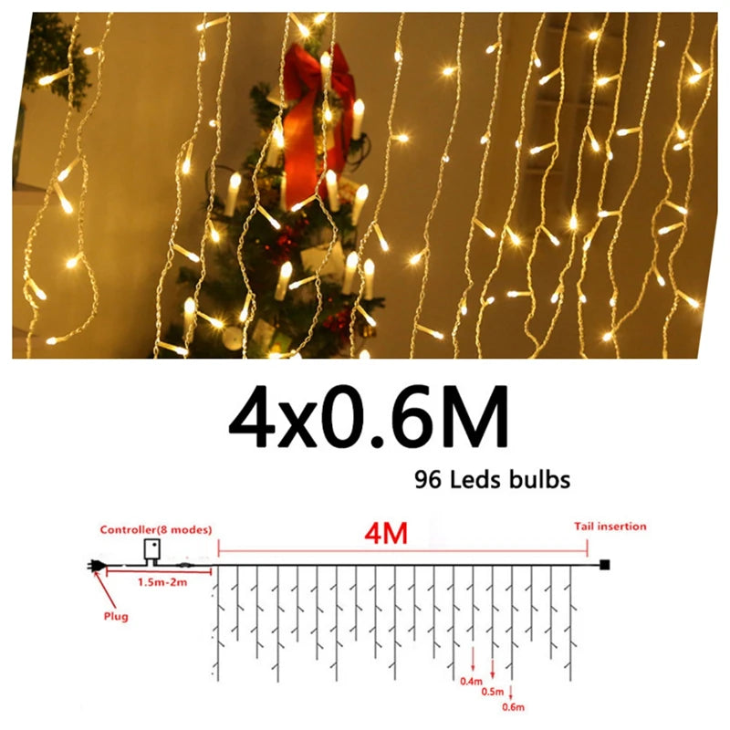 Cortina de Luz LED ao Ar Livre