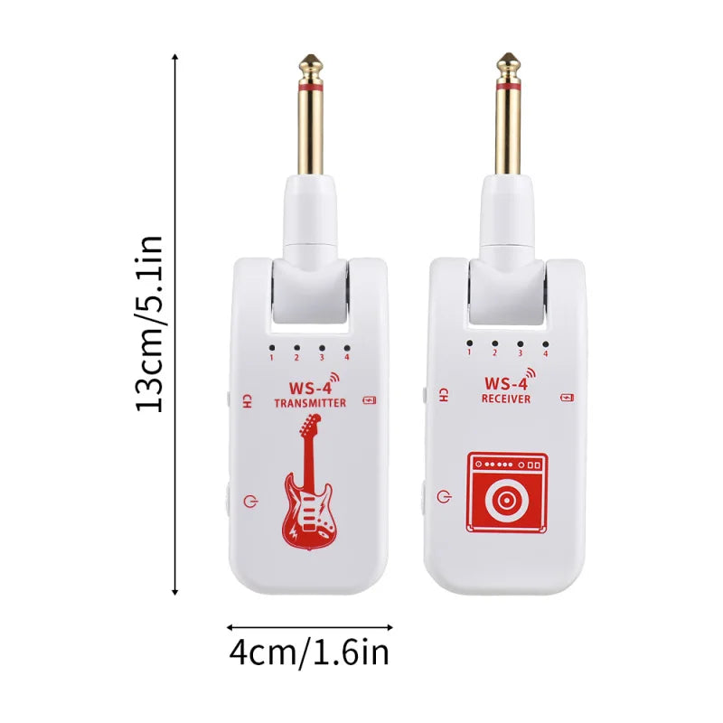 Transmissor e receptor de guitarra sem fio elétrico, transmissão em tempo real