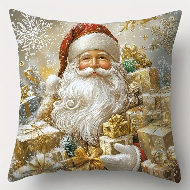 Capa de Almofada Santa Claus com Neve