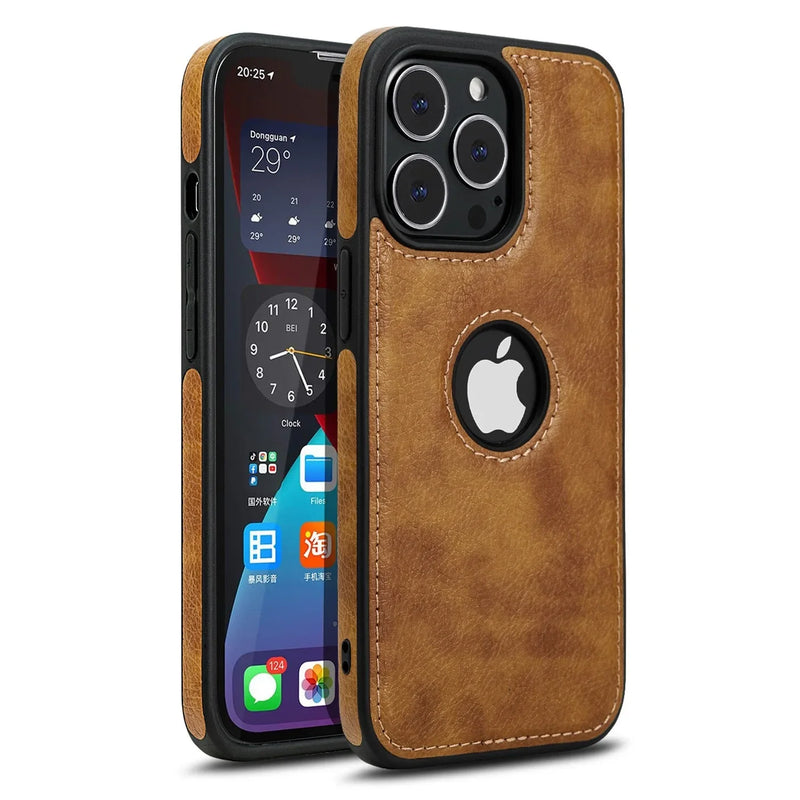 Capa de telefone de couro fino ultra fino para IPHONE 