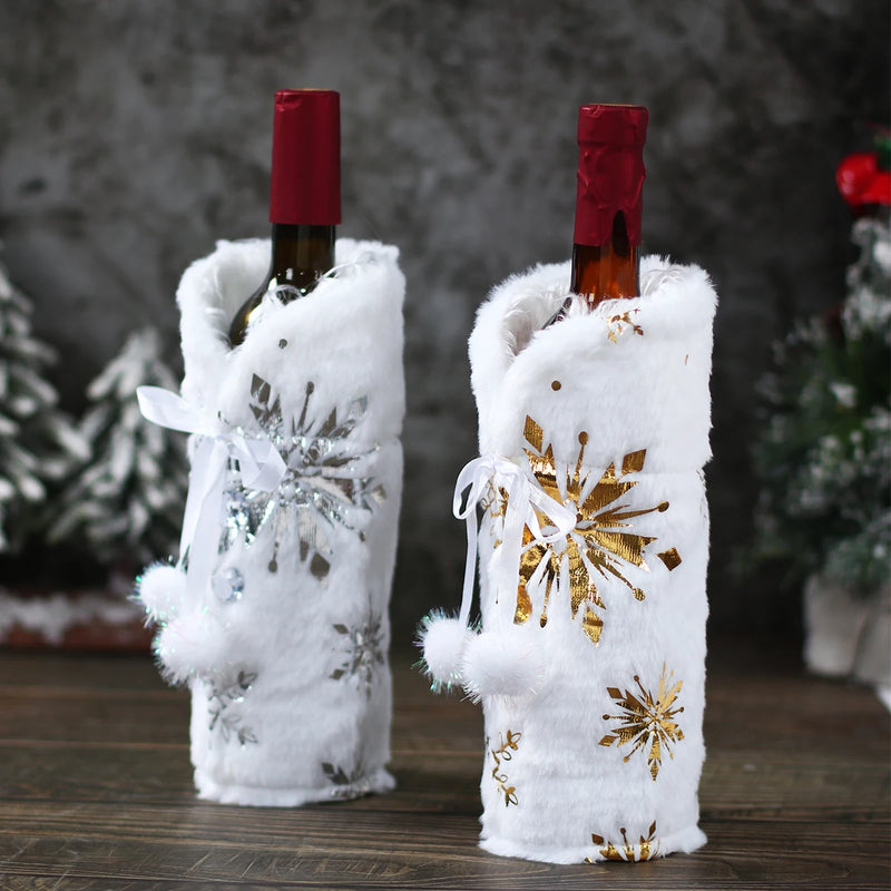 Capa de Decoração de Garrafa De Vinho De Natal